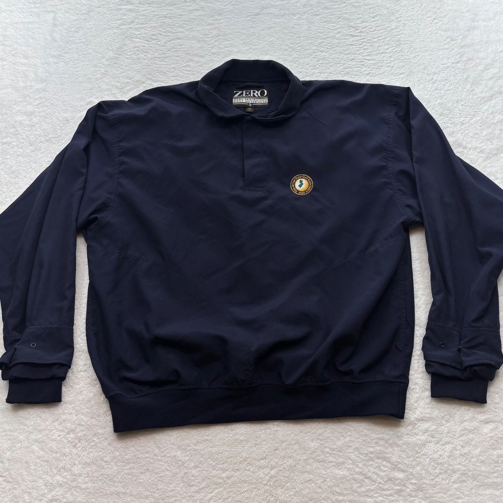Zero Restriction Golf Pullover Navy Blue NJSGA Embroidered XL Made in USA